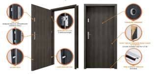 PROTUPROVALNA VRATA S DOVRATNIKOM EGIDA 29dB 95/204 D ANTRACIT B637 