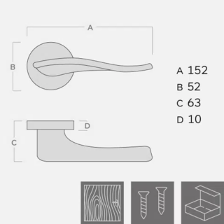 KVAKA LINEA KROM MAT OKRUGLA ROZETA KLJUČ 10676 