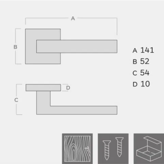 KVAKA QUADRO CRNA MAT ROZETA KLJUČ 20466 