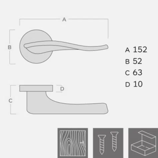 KVAKA LINEA CRNA MAT OKRUGLA ROZETA KLJUČ 29805 