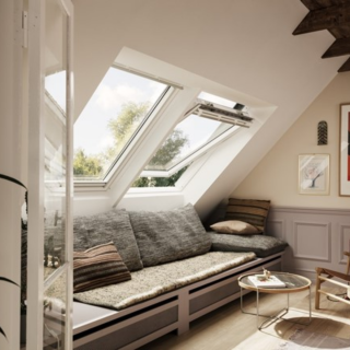 VELUX KROVNI PROZOR, BIJELA BOJA, GORNJA RUČKA, STAKLO 68 