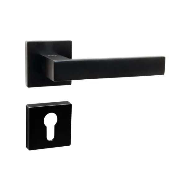 KVAKA QUADRO CRNA MAT ROZETA CILINDAR 20467 