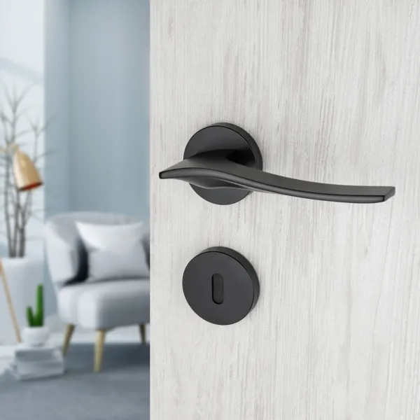 KVAKA LINEA CRNA MAT OKRUGLA ROZETA KLJUČ 29805 