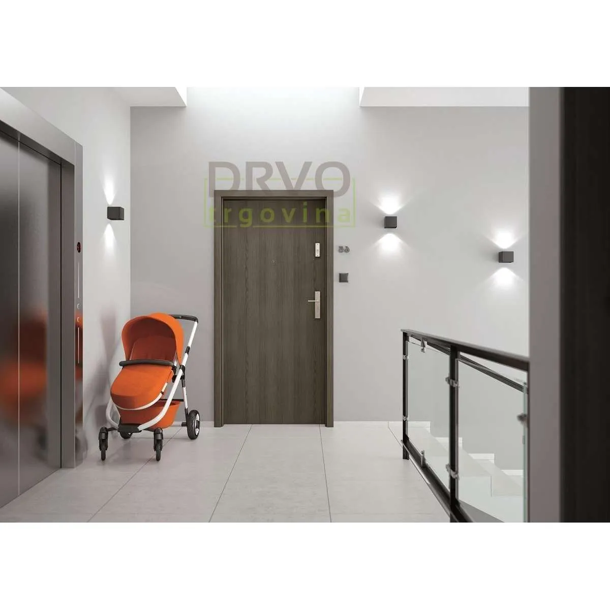 PROTUPROVALNA VRATA S DOVRATNIKOM EGIDA 29dB 95/204 D ANTRACIT B637 