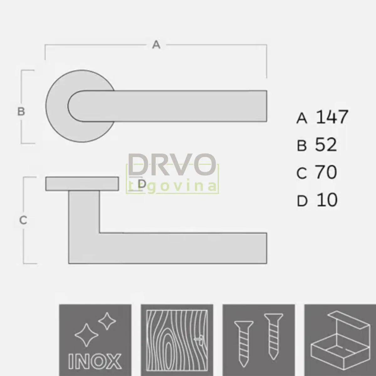 KVAKA METRO 102/236 ROZETA WC INOX 