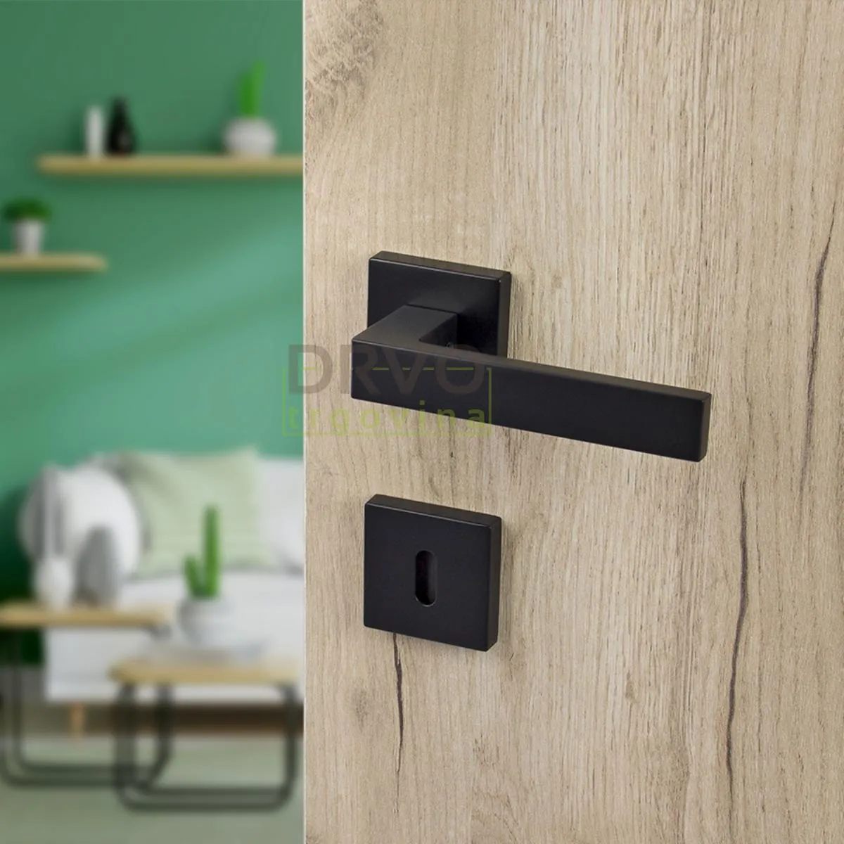 KVAKA QUADRO CRNA MAT ROZETA KLJUČ 20466 