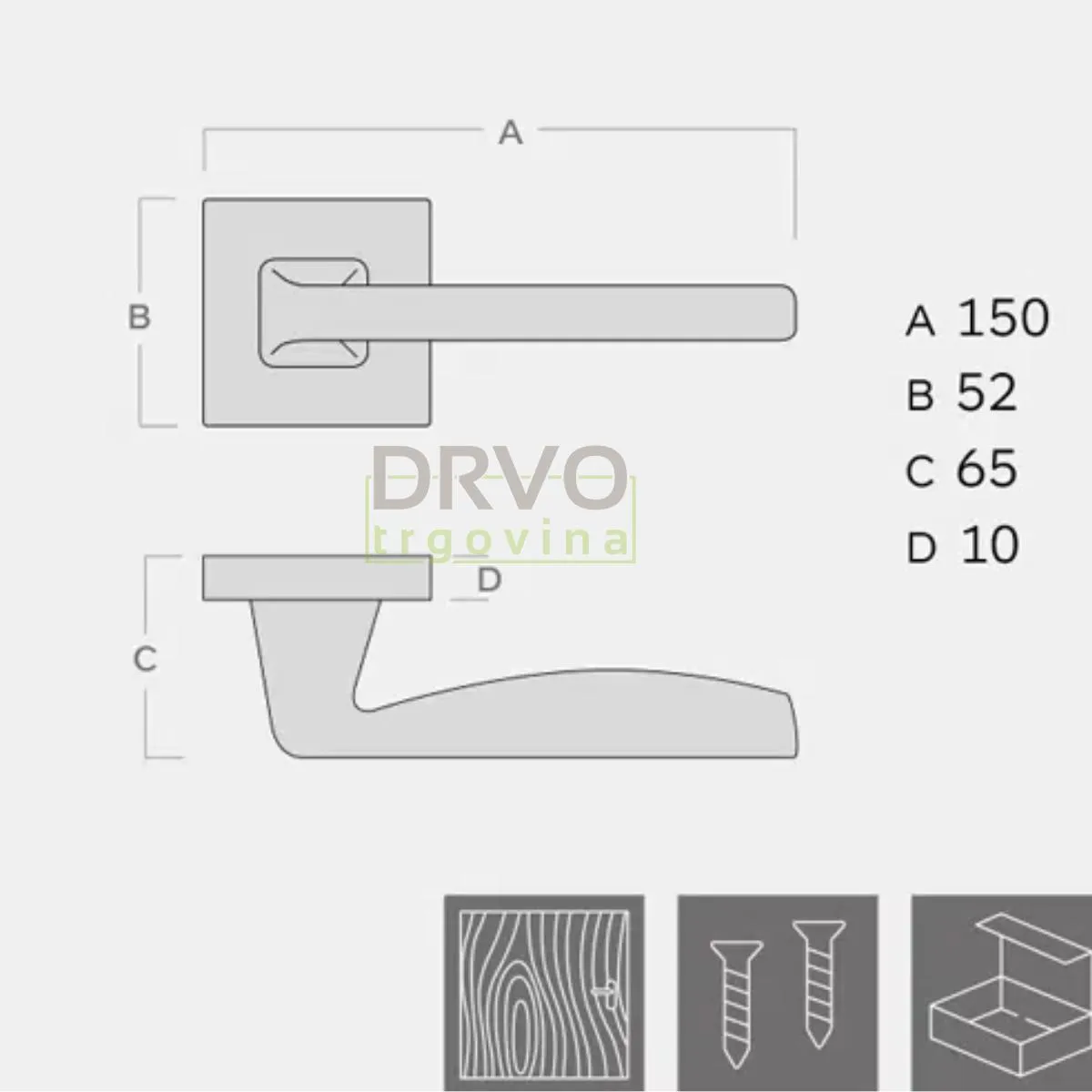 KVAKA ELITE CRNA MAT ROZETA WC 20460 
