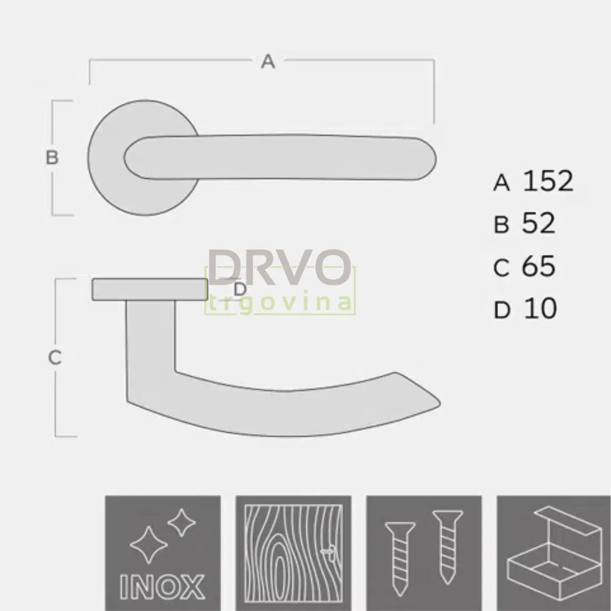 KVAKA KUBO INOX ROZETA CILINDAR 19123 