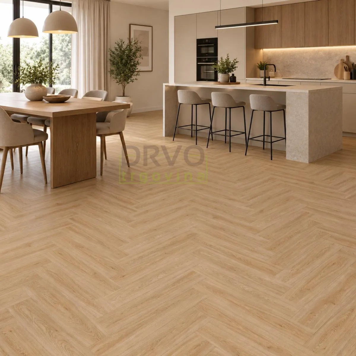 SPC VINIL 4+1mm/KL.33 HERRINGBONE RIBLJA KOST HRAST CALMA s podlogom p=A+B=1,47m2 