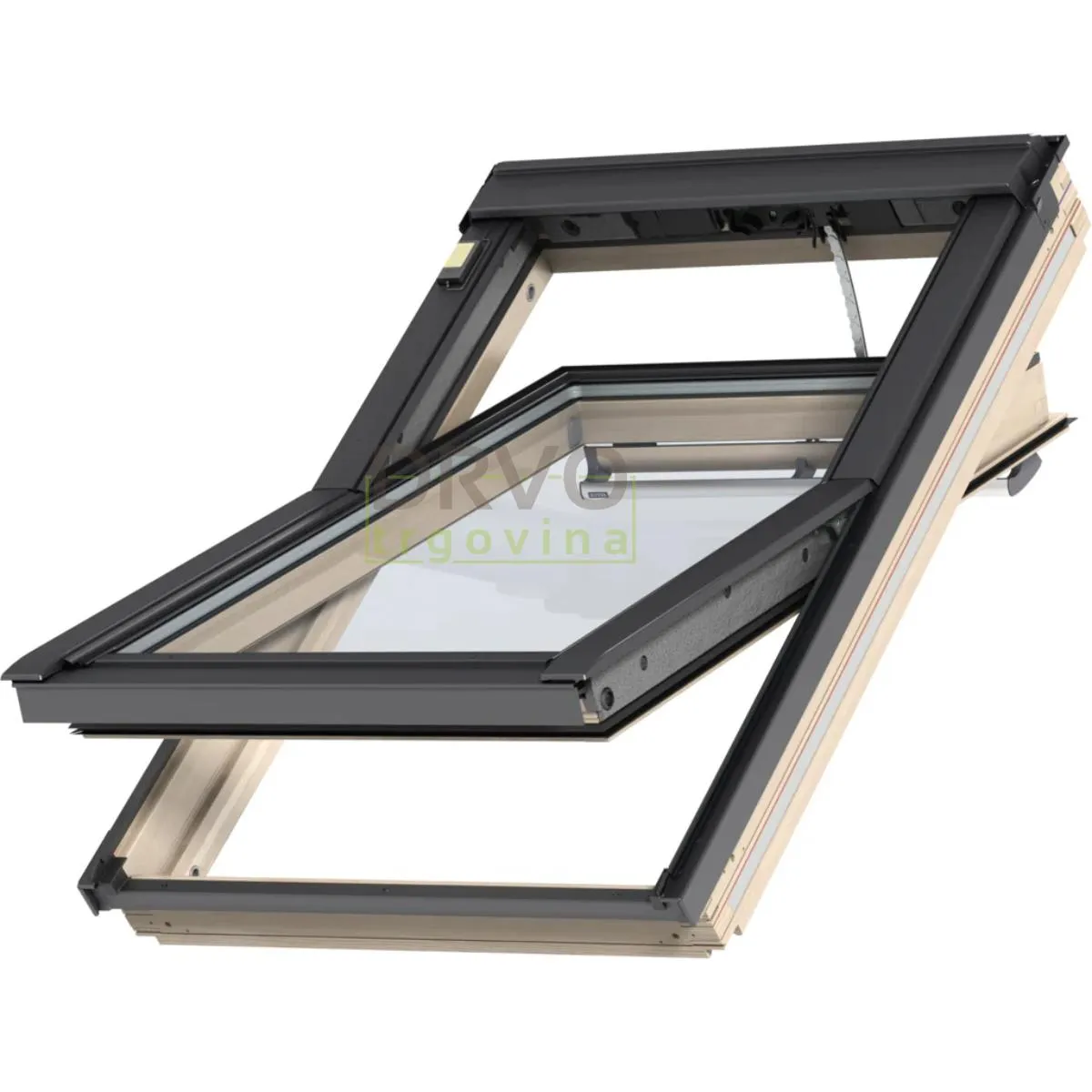 VELUX PREMIUM KROVNI PROZOR, BEZBOJNI LAK, EL. NAPAJANJE, STAKLO 70 