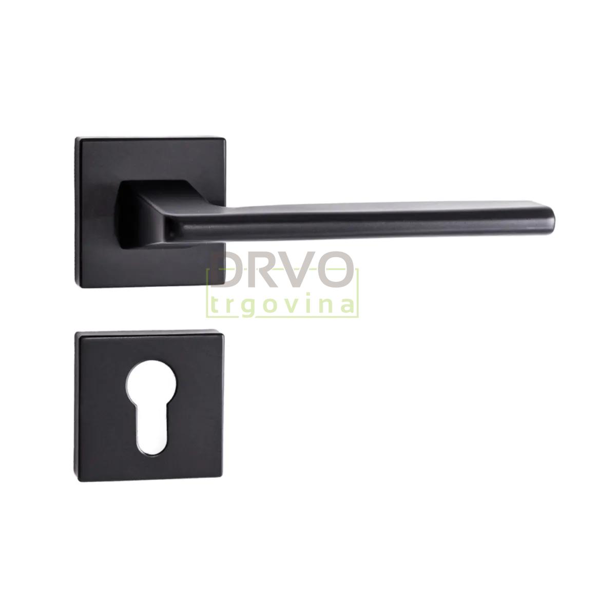 KVAKA ELITE CRNA MAT ROZETA CILINDAR 20459 