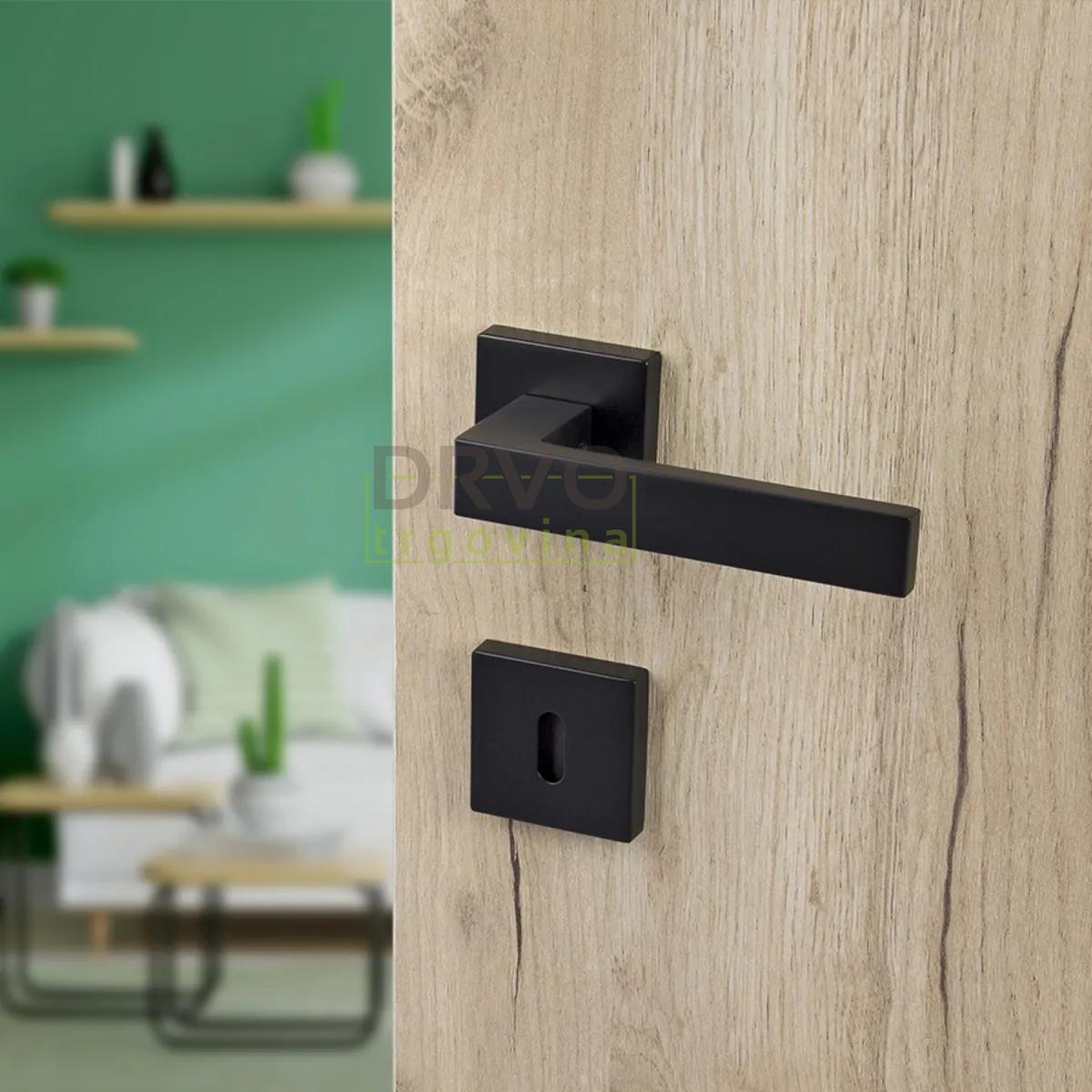 KVAKA QUADRO CRNA MAT ROZETA KLJUČ 20466 111063 