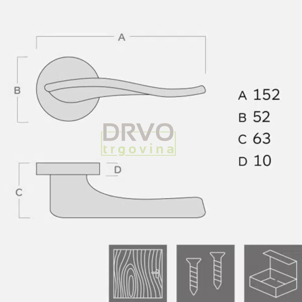 KVAKA LINEA KROM MAT OKRUGLA ROZETA WC 921940 