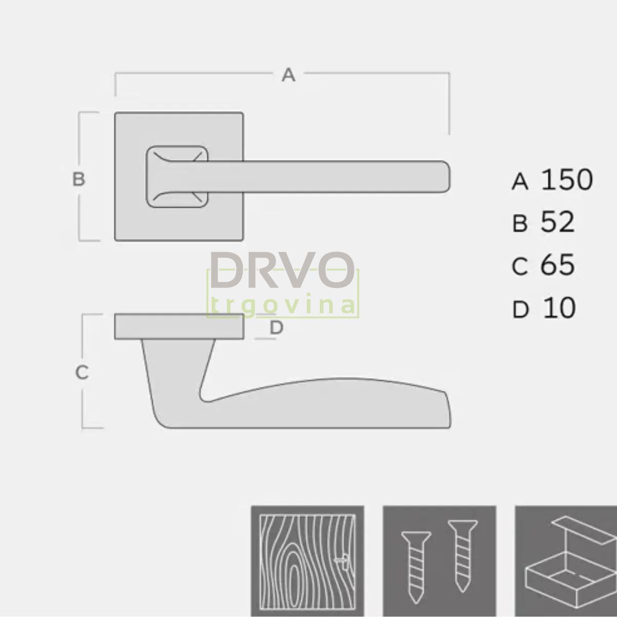 KVAKA ELITE CRNA MAT ROZETA WC 20460 