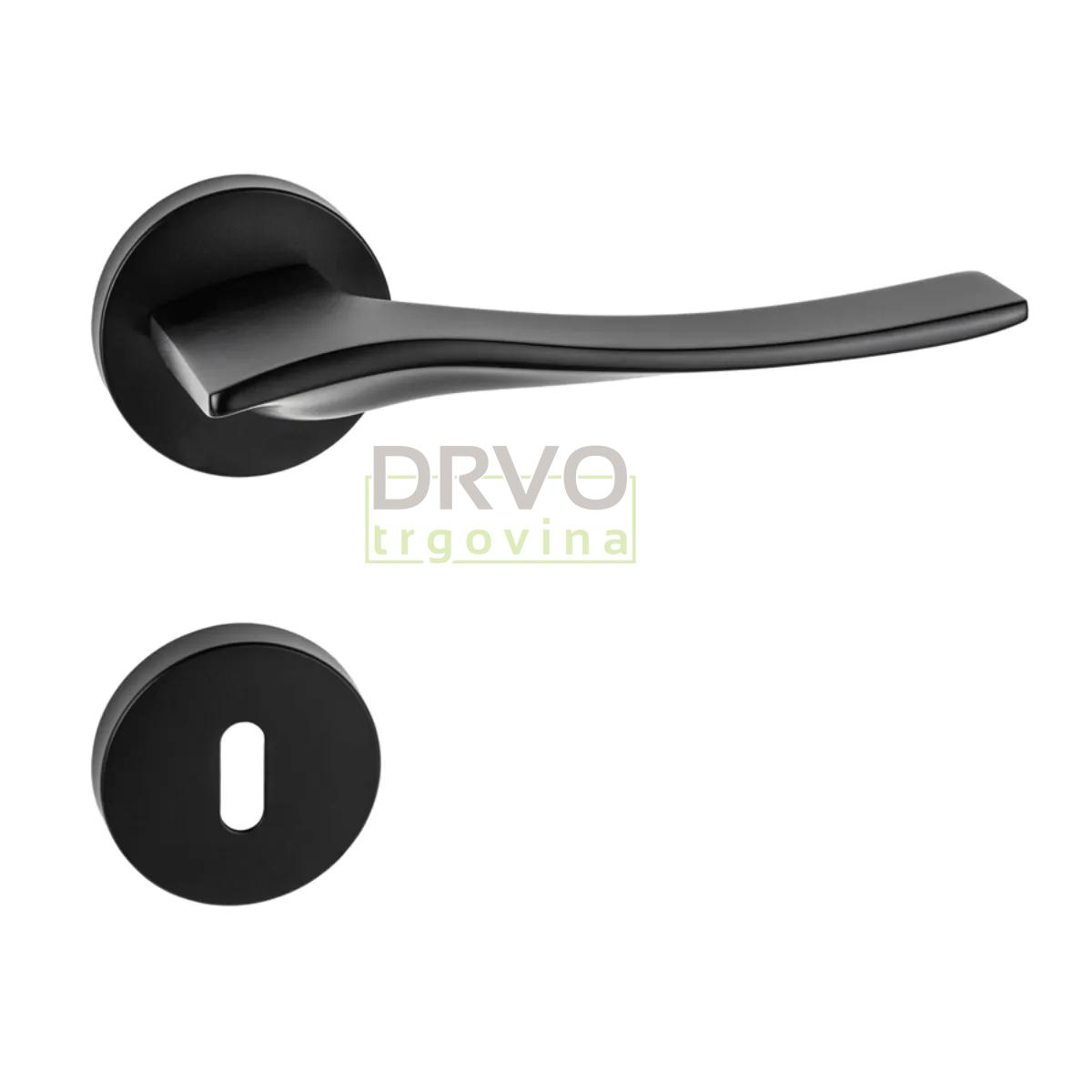 KVAKA LINEA CRNA MAT OKRUGLA ROZETA KLJUČ 29805 
