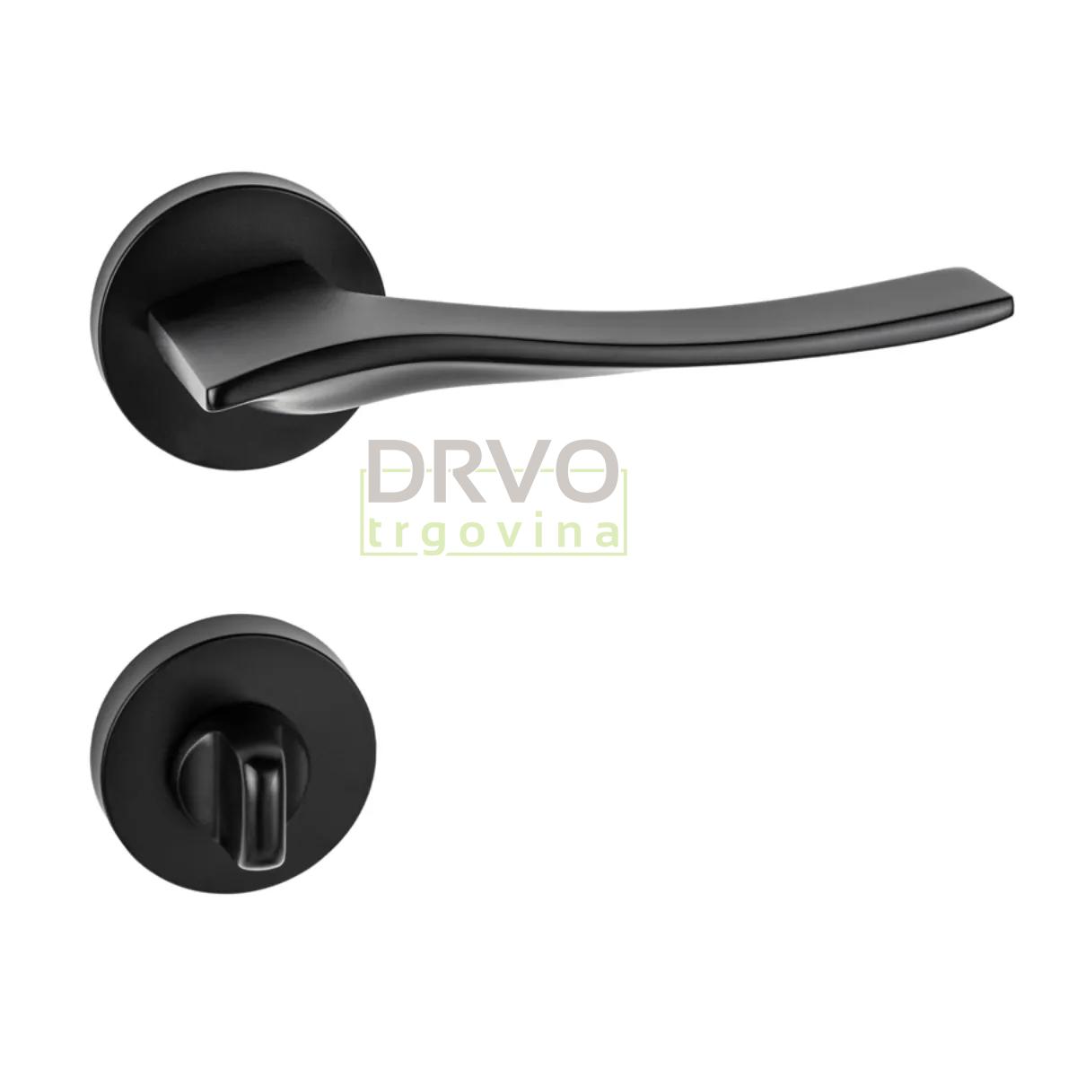 KVAKA LINEA CRNA MAT OKRUGLA ROZETA WC 29807 