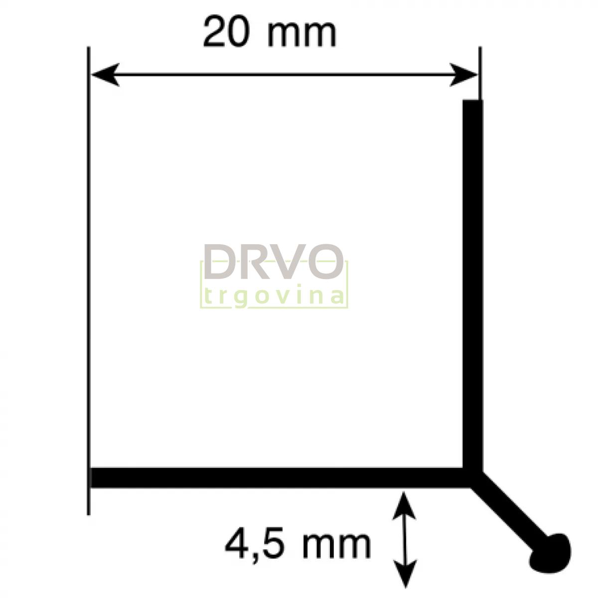 VANJSKI PROFIL A KUT 45 ROCKO ANTIK 2800mm 