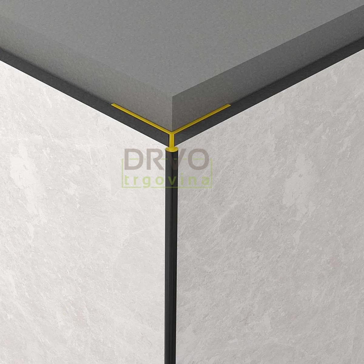 VANJSKI PROFIL A KUT 45 ROCKO CRNI 2800mm 