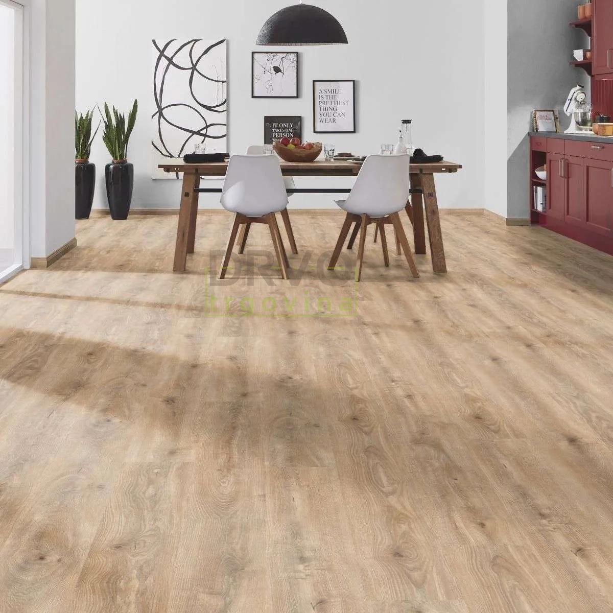 LAMINAT 12mm/Kl.33 KRONOSTEP PURE+ V FUGA K470 HRAST NATURAL CASHMERE p=1,507 m2 
