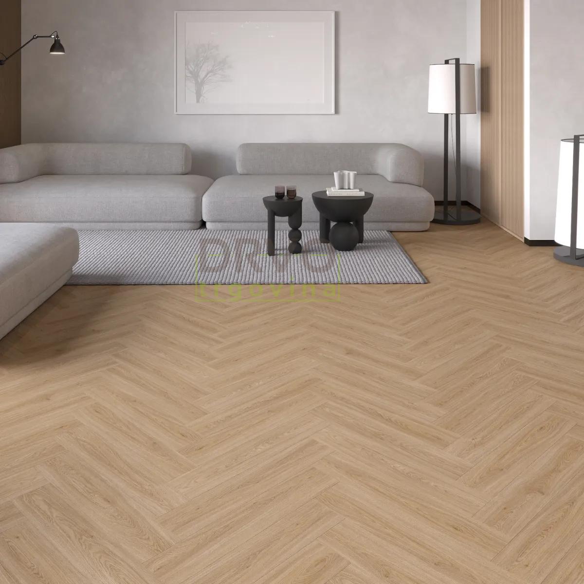 SPC VINIL 4+1mm/KL.33 HERRINGBONE RIBLJA KOST HRAST CALMA s podlogom p=A+B=1,47m2 