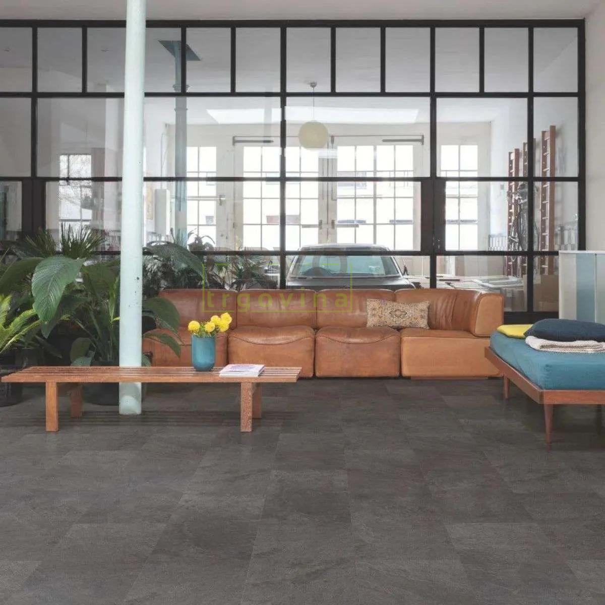 SPC VINIL 5mm/KL.33 QUICKSTEP 40035x BLACK SLATE, RASPOLOŽIVO 7,396m2 