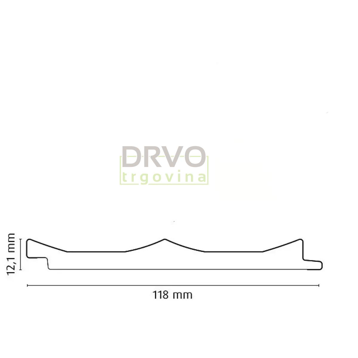 ZIDNA OBLOGA FN MDF WA090OC FOEI73N HRAST/HRAST 12/118/2670mm pak=1,89m2 