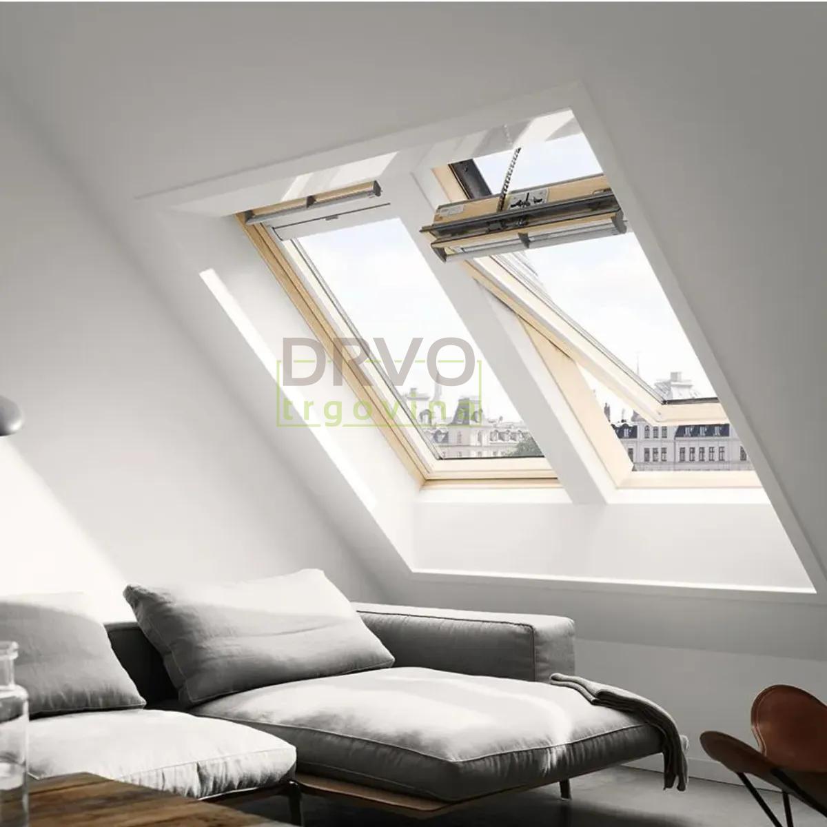 VELUX PREMIUM KROVNI PROZOR, BEZBOJNI LAK, EL. NAPAJANJE, STAKLO 70 