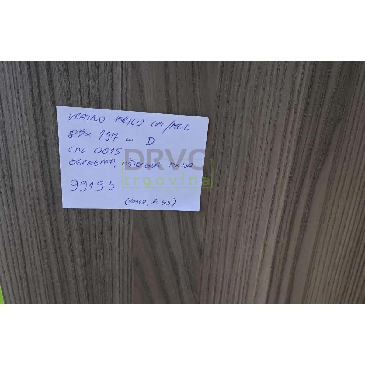 VRATNO KRILO CPL/MELAMIN UNUTARNJA 84x197 cm, D, Cpl 0015, odlijepljena folija 